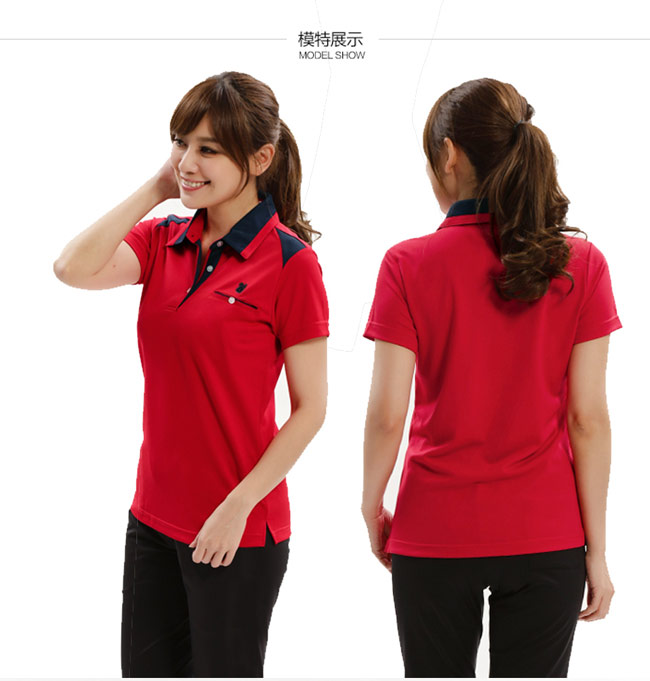 【遊遍天下】MIT女款吸濕排汗抗UV機能POLO衫GS10037紅色
