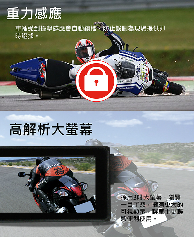 CARSCAM行車王 M2機車行車記錄器WIFI版SONY鏡頭WDR前後雙錄