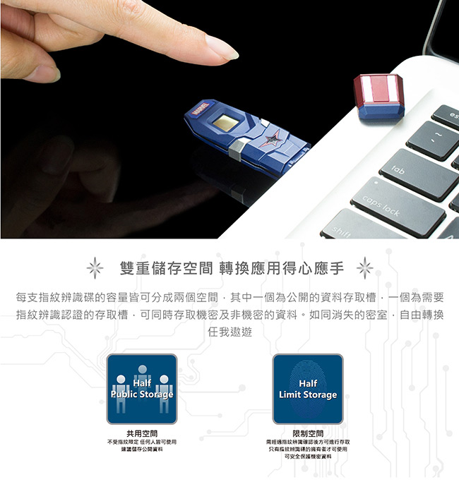 達墨 TOPMORE 漫威系列指紋辨識碟(鋼鐵人款) USB3.0 16GB
