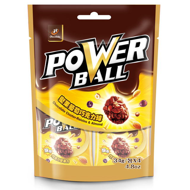 (活動)77 POWER BALL堅果葡萄巧克力球(34gx4包)