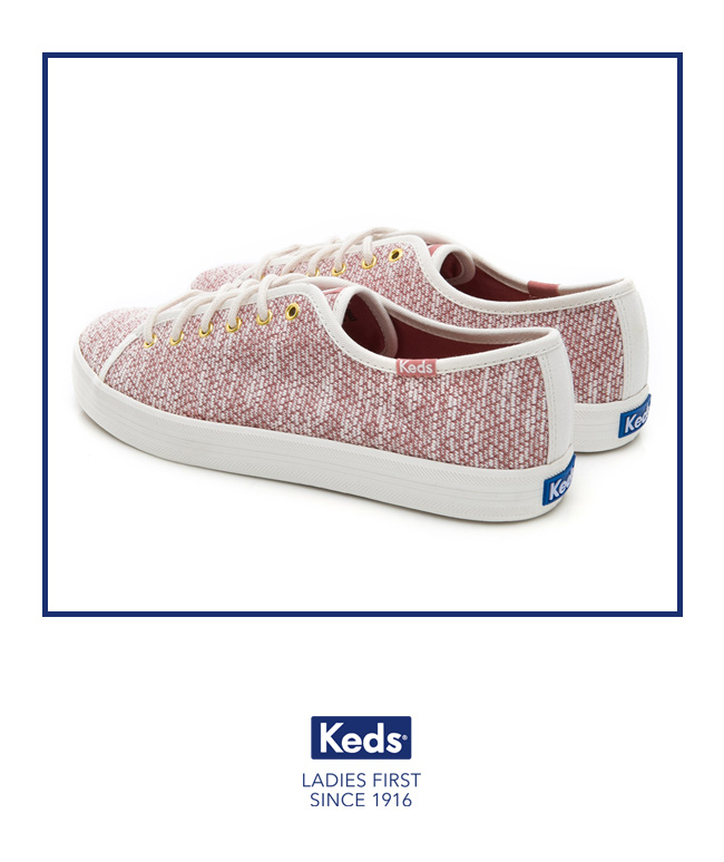 Keds KICKSTART 毛圈線紗綁帶休閒鞋-紅色