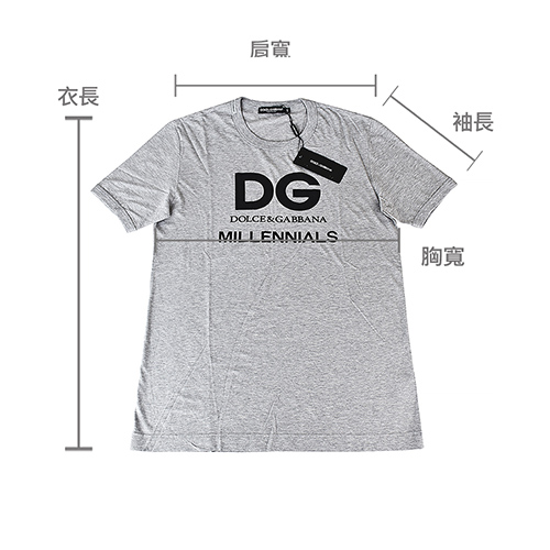 D&G經典印花LOGO棉質短袖T恤(灰)