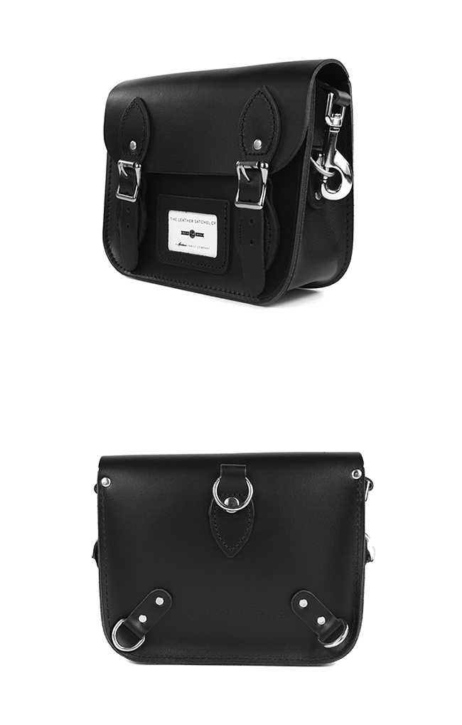 The Leather Satchel 英國手工牛皮劍橋包 肩背 後背包 火炭黑 8.5吋