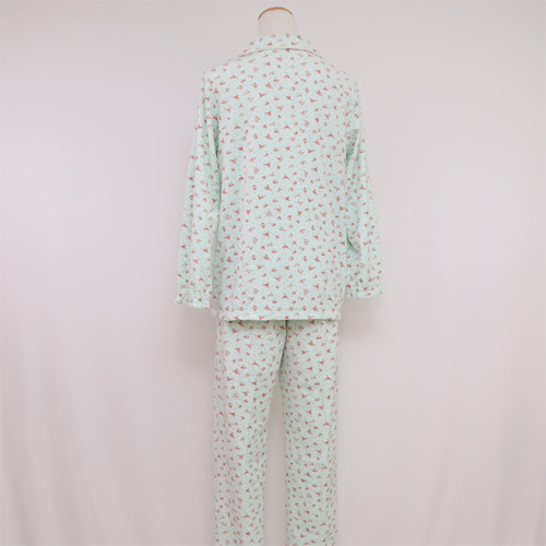 華歌爾睡衣-天鵝絨 M-L 長袖睡衣褲裝(藍綠)舒適睡衣