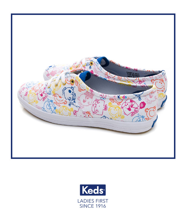 Keds x LITTLE MISS 繽紛印花綁帶休閒鞋-多彩