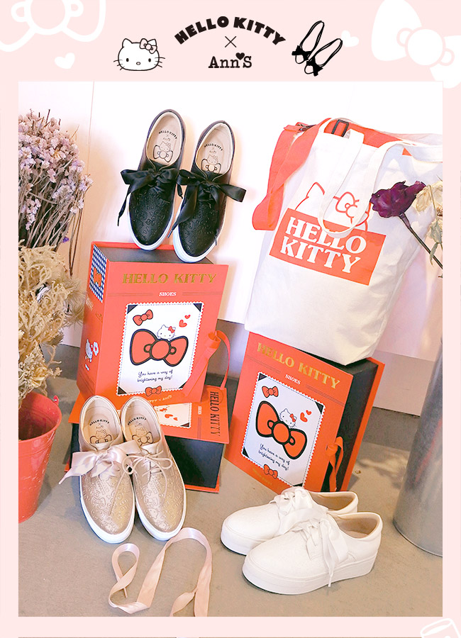 HELLO KITTY X Ann’S躲貓貓低調烙印2WAY綁帶厚底鞋-黑