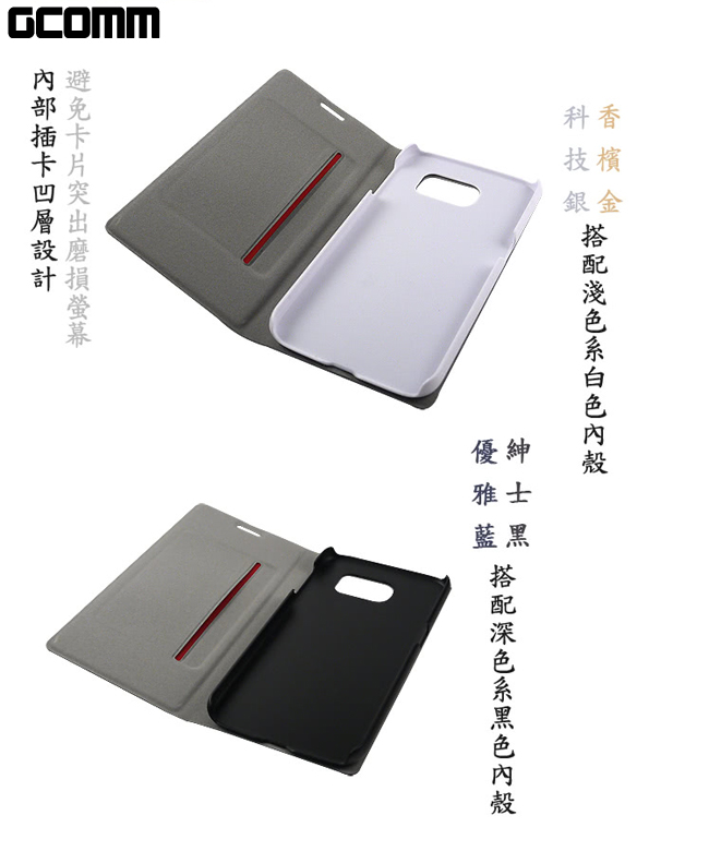 GCOMM Galaxy S6 金屬質感拉絲紋超纖皮套 Metalic