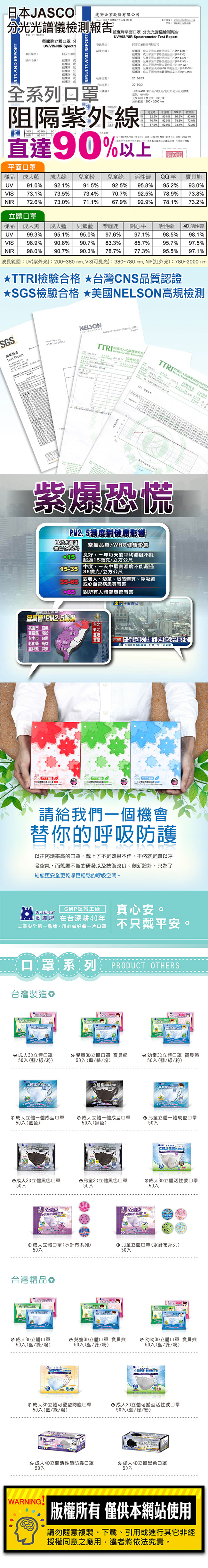 藍鷹牌 台灣製造 四層式無毒油墨水針布立體兒童口罩 50入x3盒