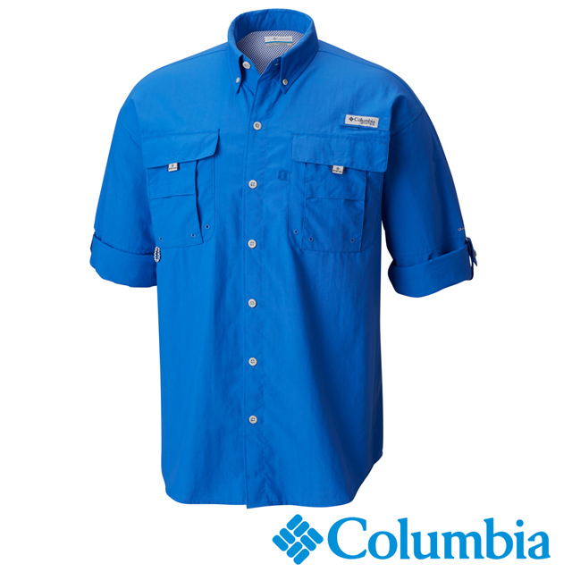 Columbia哥倫比亞 男款-防曬30快乾長袖襯衫-藍色 UFM70480BL
