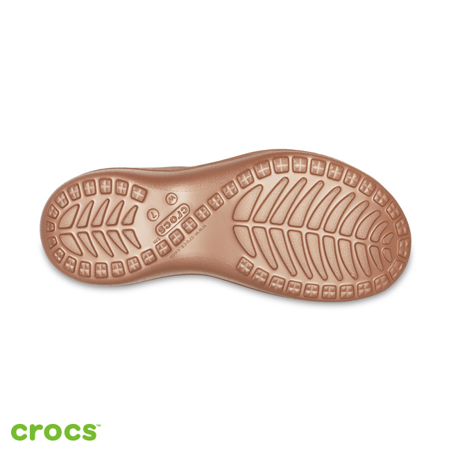 Crocs 卡駱馳 (女鞋) 卡沛兒亮面坡跟人字拖 205782-860