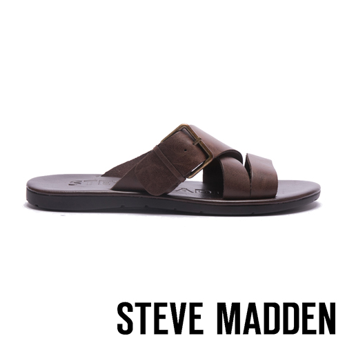 STEVE MADDEN-SUSPENSE扣帶式男士夏季涼拖鞋-咖啡