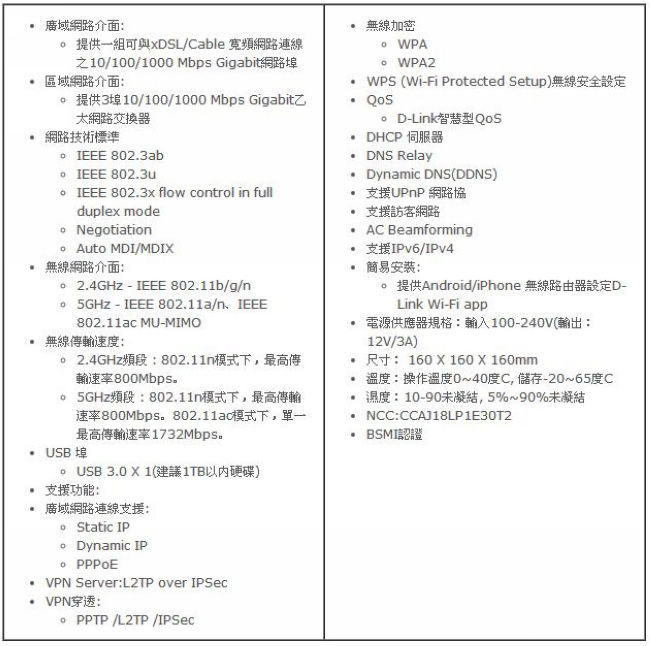 D-Link DIR-2680 防禦型AC2600無線路由器分享器