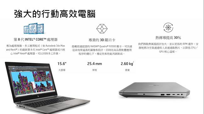 HP ZBook 15 G5 Intel® i7 15.6吋行動工作站