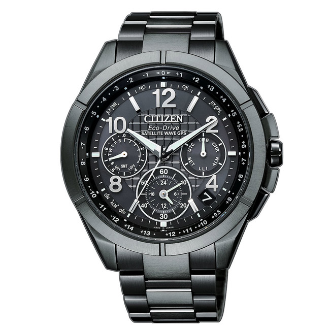 CITIZEN 光動能GPS衛星對時鈦金計時錶(CC9075-52F)-黑/44mm