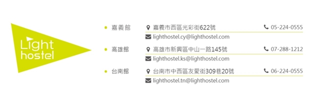 (嘉義/台南/高雄)承億輕旅Light Hostel 雙人套房三館通用住宿券