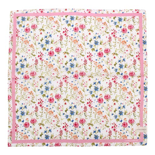 LAURA ASHLEY 繽紛滿版花卉純棉帕領巾-粉紅色