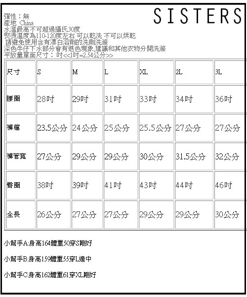 街頭刷色破損字母小男友短褲牛仔褲 S-3L SISTERS