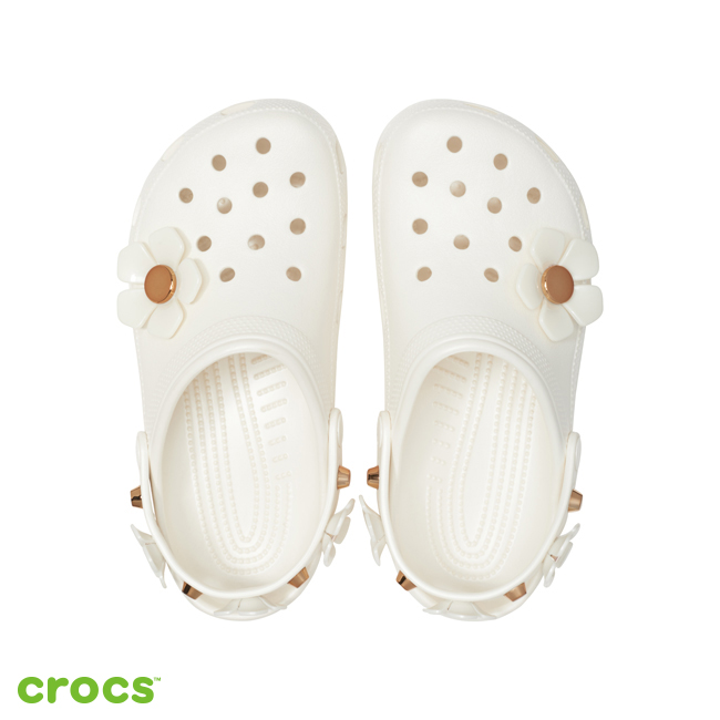 Crocs 卡駱馳 (中性鞋)經典金屬花朵克駱格 205585-159