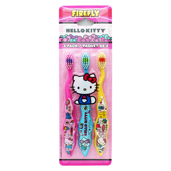 美國 FIREFLY Hello Kitty 兒童牙刷(3入裝)