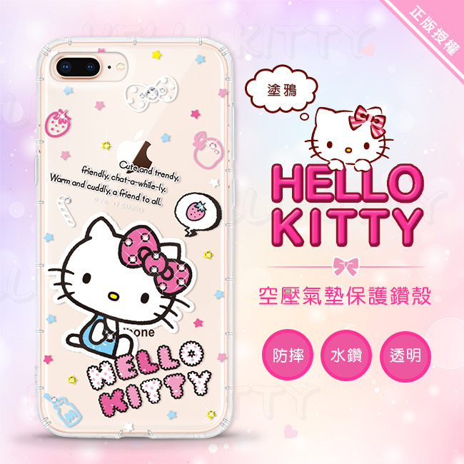 Hello Kitty iPhone XR 彩繪水鑽手機空壓殼 - 塗鴉