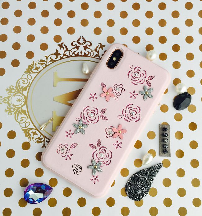 Kingxbar iPhone X/XS(5.8吋)施華洛世奇彩鑽護殼-梔子花