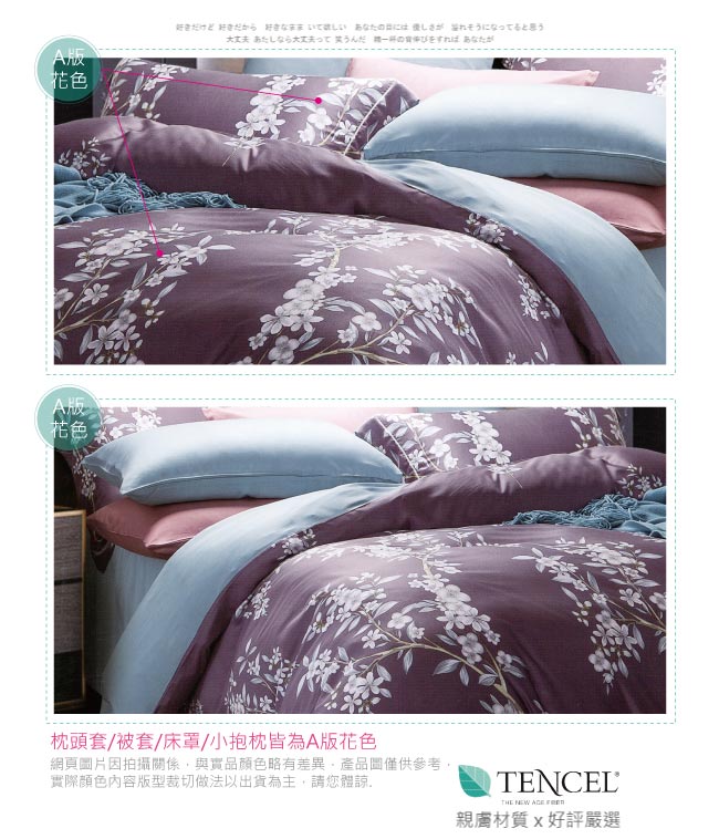 BEDDING-60支100%天絲標準5尺雙人八件式兩用被床罩組-恬韻-TENCEL