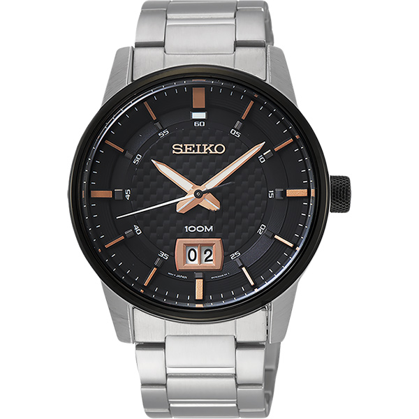 SEIKO精工 CS 城市系列大日期視窗手錶(SUR285P1)-黑x銀/40mm