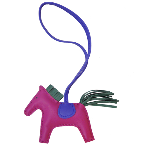 HERMES 小羊皮手工馬兒吊飾(小/紫羅蘭)