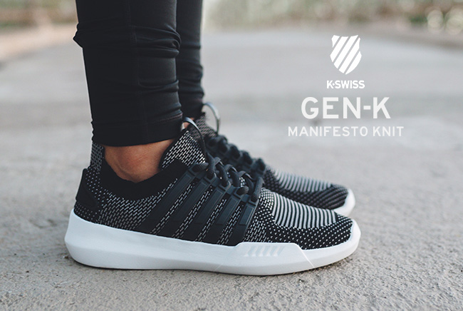 K-SWISS Gen-K Manifesto Knit休閒運動鞋-女-黑/灰