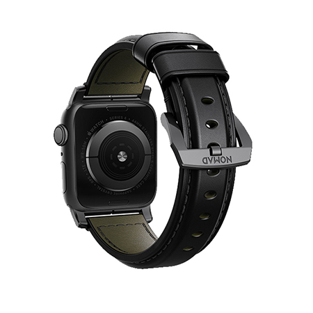 美國NOMADxHORWEEN Apple Watch 42/44 奢華黑馬革錶帶-經典黑