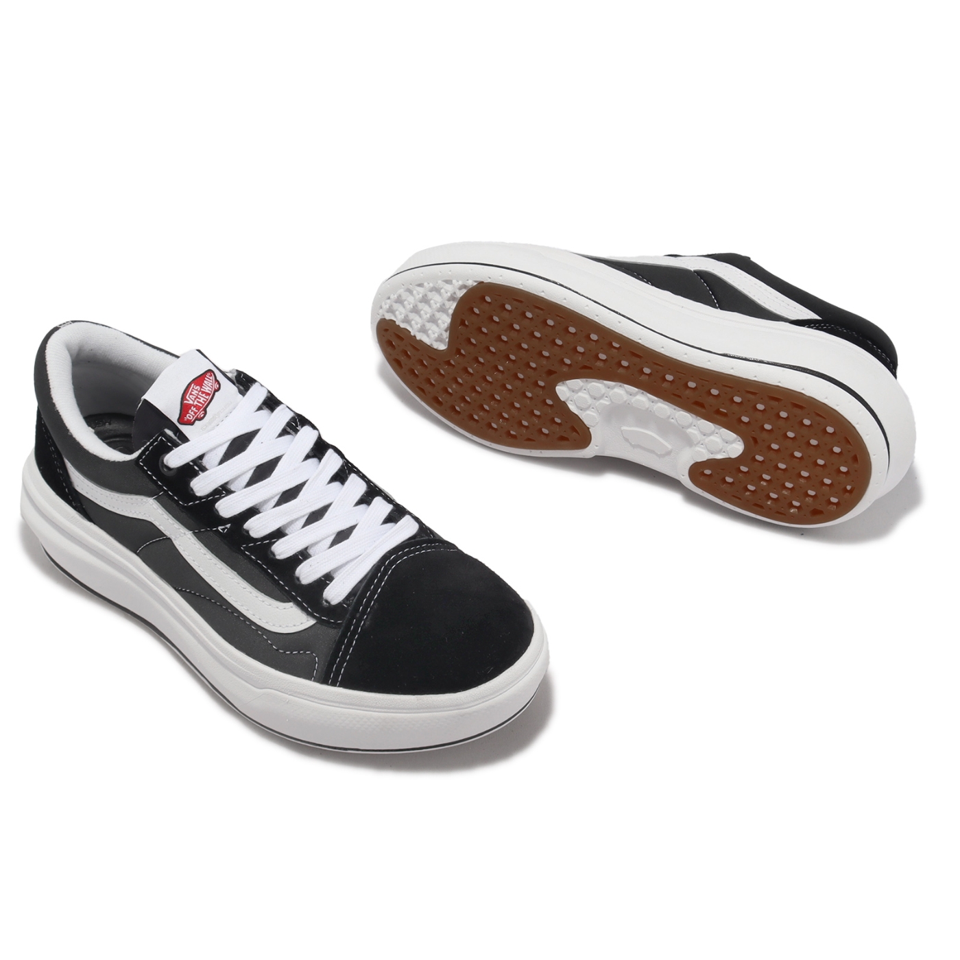 Vans 休閒鞋Old Skool Over 男鞋女鞋黑白絨布麂皮厚底增高VN0A7Q5EBA2