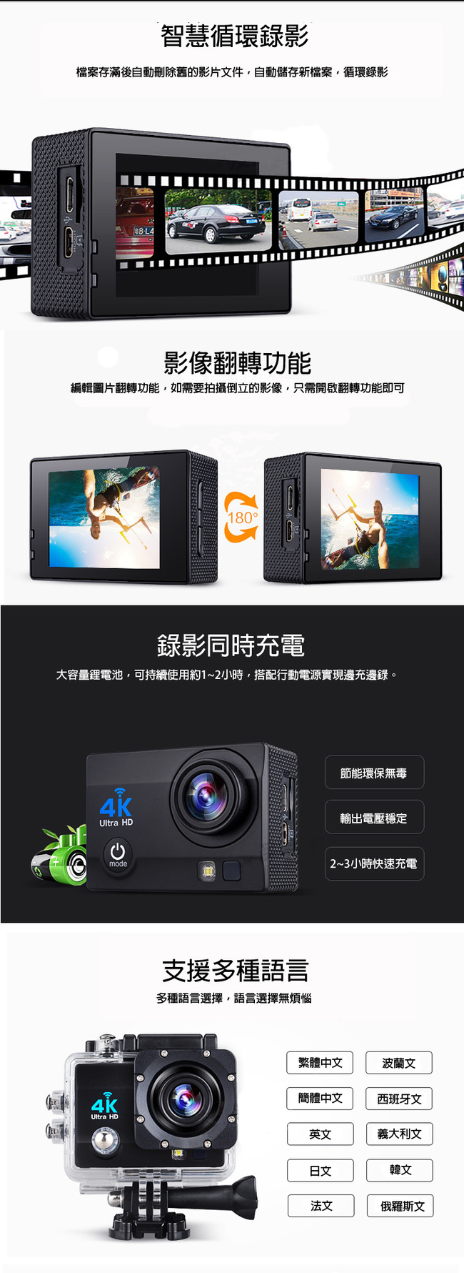 (贈32GB記憶卡) 4K-SHOT 4K UHD高畫質運動攝影機