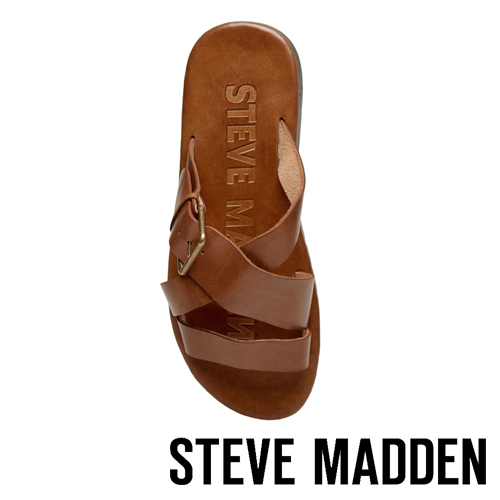 STEVE MADDEN-SUSPENSE扣帶式男士夏季涼拖鞋-棕色