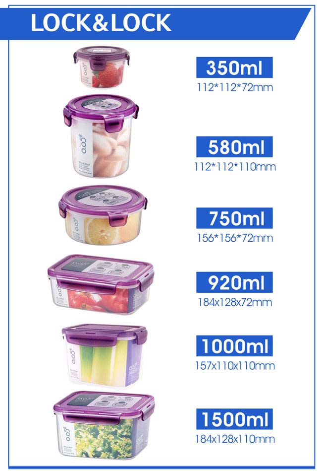 樂扣樂扣紫色超鮮收納PP保鮮盒11件組(快)