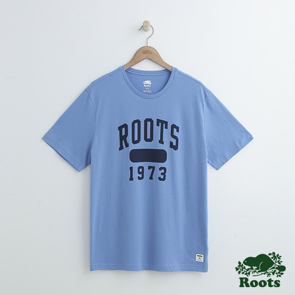 男裝Roots 1973短袖T恤-藍