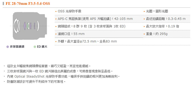 SONY FE 28-70mm F3.5-5.6 OSS (平輸) 白盒