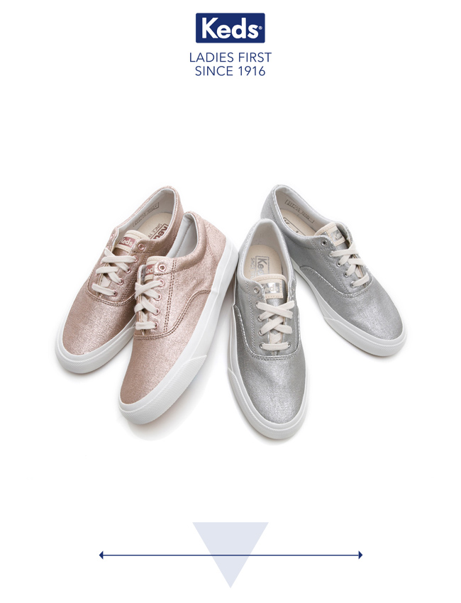 Keds ANCHOR 霧面光澤復刻綁帶休閒鞋-玫瑰金