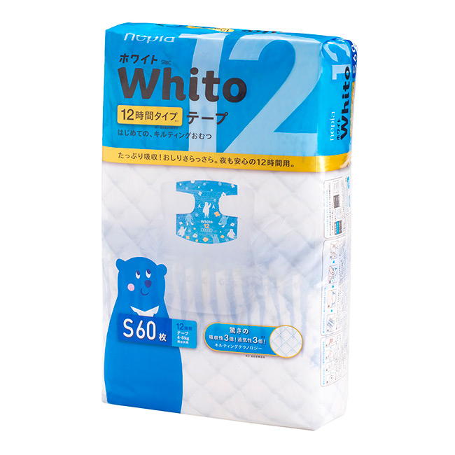 Nepia Whito王子白色系列黏貼紙尿褲 日本境內十二小時版 S 60片/包
