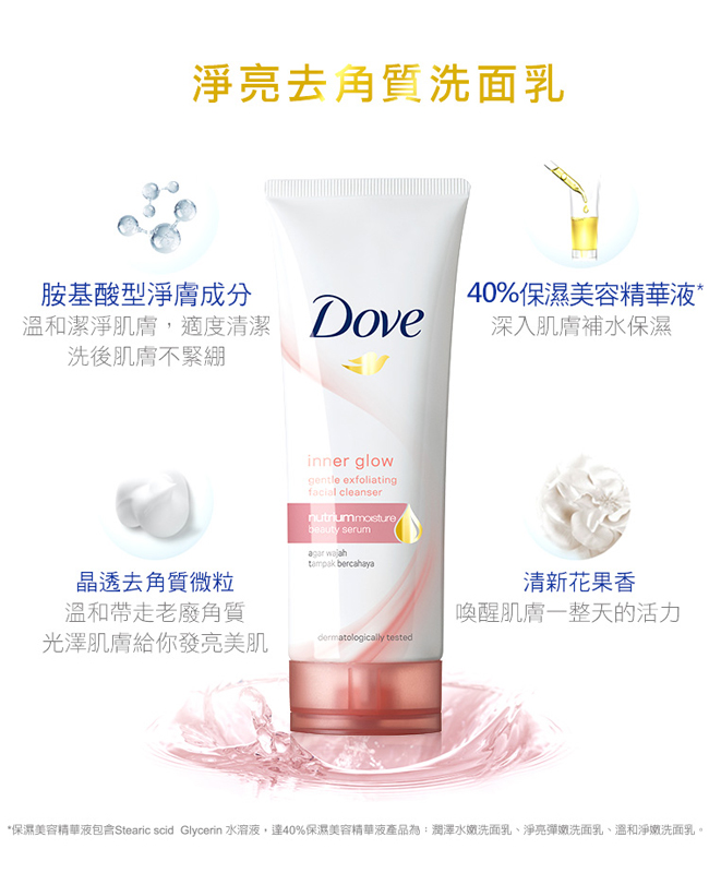 DOVE多芬 淨亮彈嫩洗面乳 100G