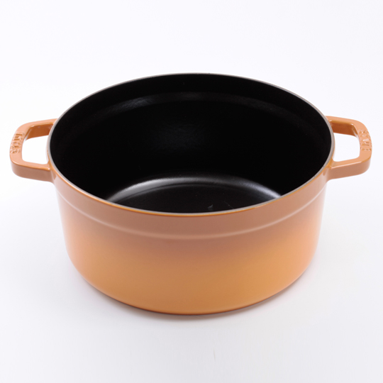 Staub 圓形琺瑯鑄鐵鍋(含蒸籠) 26cm 5.2L 芥末黃