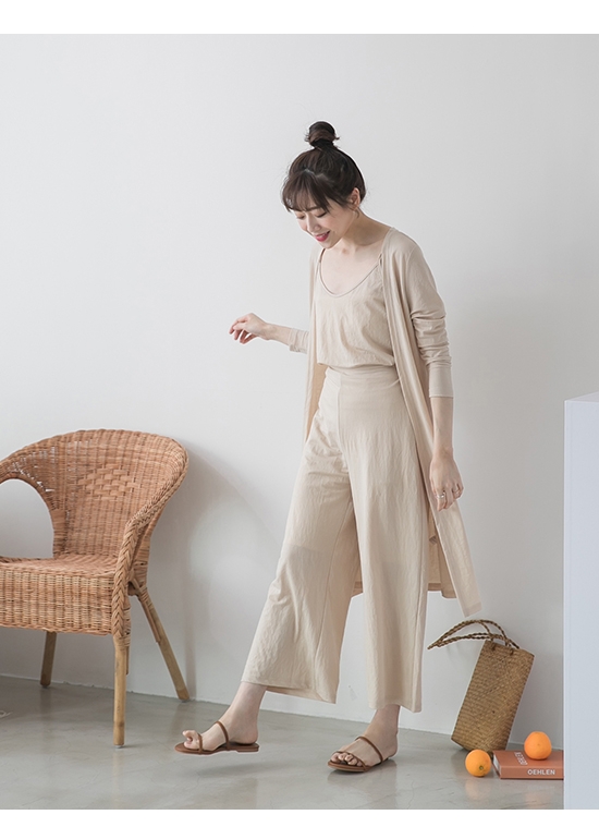 D+AF 清涼夏日．二條細帶平底涼拖鞋＊棕