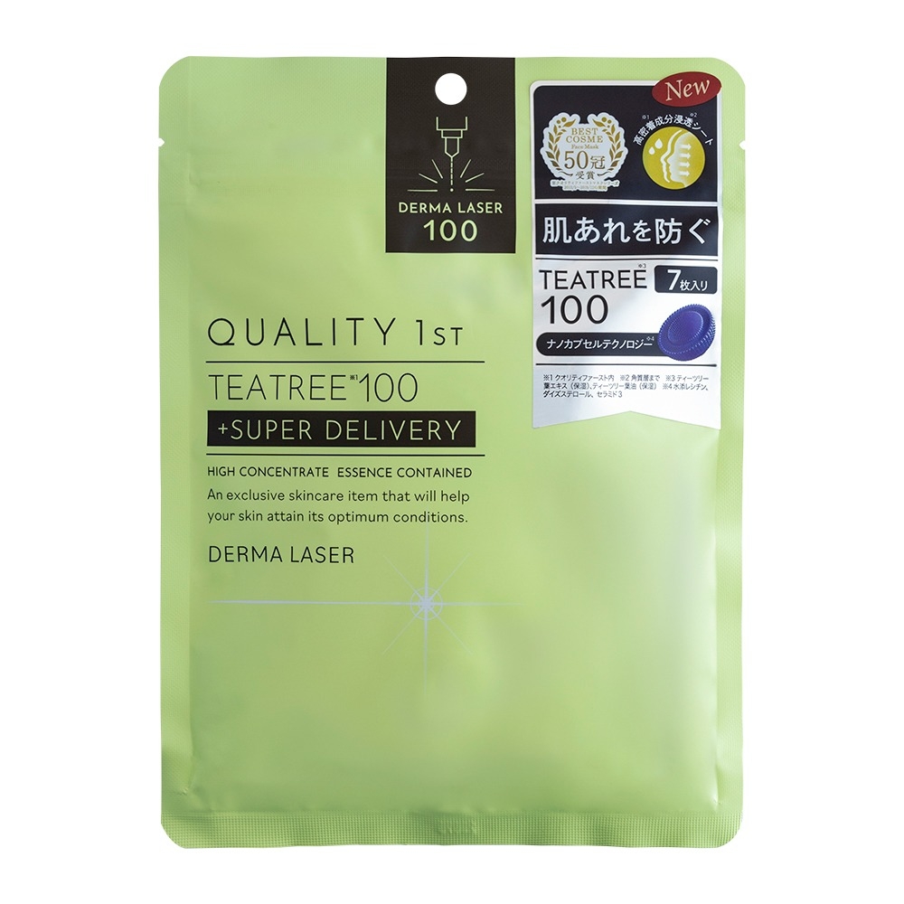 NewDERMA LASER00QUALITY 1STTEATREE 100SUPER DELIVERYHIGH CONCENTRATE ESSENCE CONTAINEDAn exclusive skincare item that will helpyour skin attain its optimum conditionsDERMA LASERCOSME冠密肌あれを防ぐTEATREE 100ナノカプセルテクノロジー1 クオリティファースト内 2角質層まで ※ ティーツリーエキスティーツリー葉油(保湿) 4水添レシチン、ダイズステロール、セラミド3