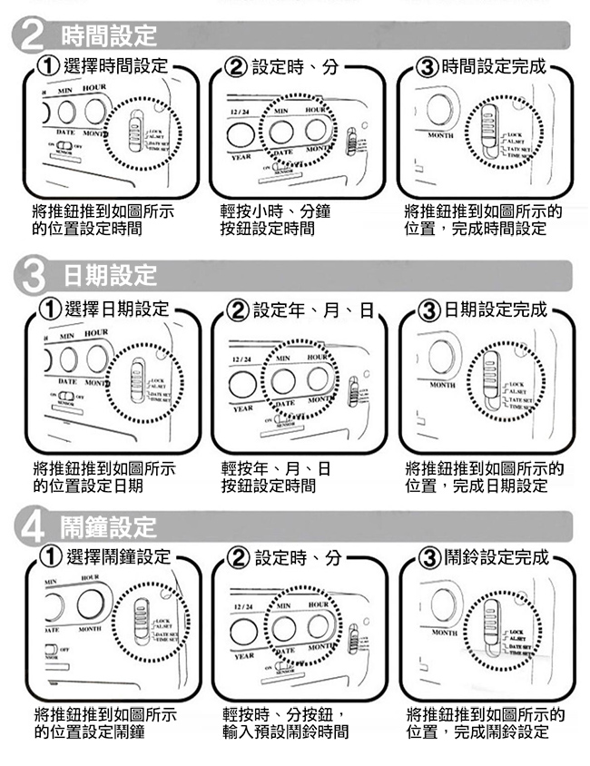 E-dot 多功能LED感光智慧鬧鐘(三色)