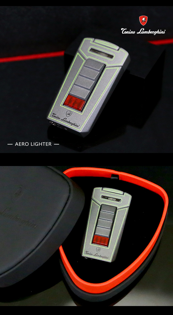 藍寶堅尼Tonino Lamborghini AERO LIGHTER 打火機(灰底綠線)