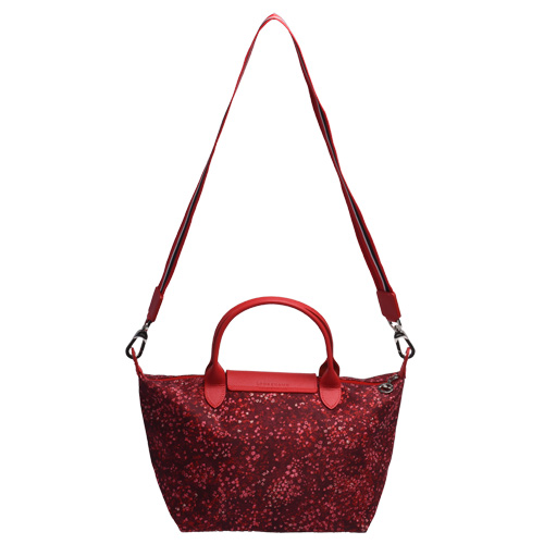 LONGCHAMP Le Pliage Collection小碎花手提/斜背包(小-紅色)