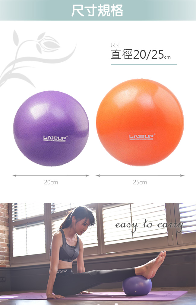 Leader X 迷你多功能健身瑜珈球 韻律球 抗力球 20cm 紫色