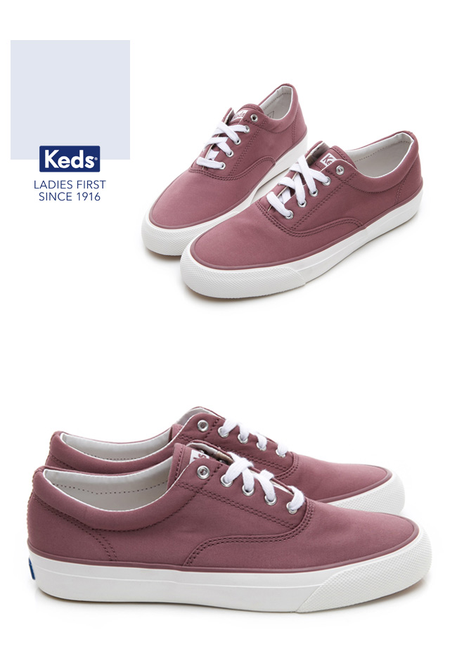 Keds ANCHOR 霧感復刻綁帶休閒鞋-紫紅