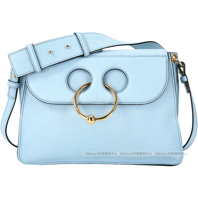 J.W. Anderson Pierce 中型小牛皮兩用鼻環包(水藍色)