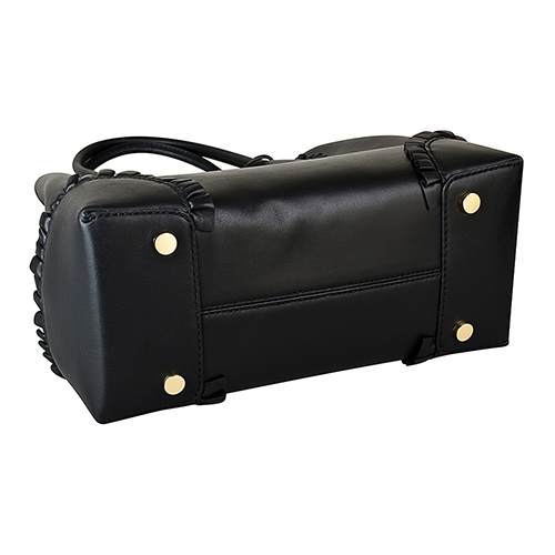 MICHAEL KORS MERCER牛皮荷葉邊雙隔層兩用包(中/黑)