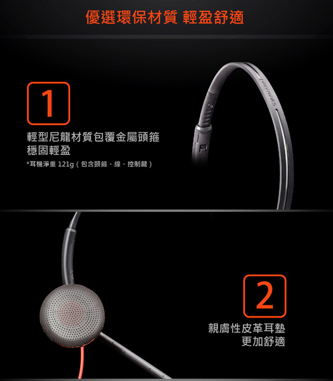 繽特力 Plantronics Blackwire C3225 雙耳頭戴式UC耳機